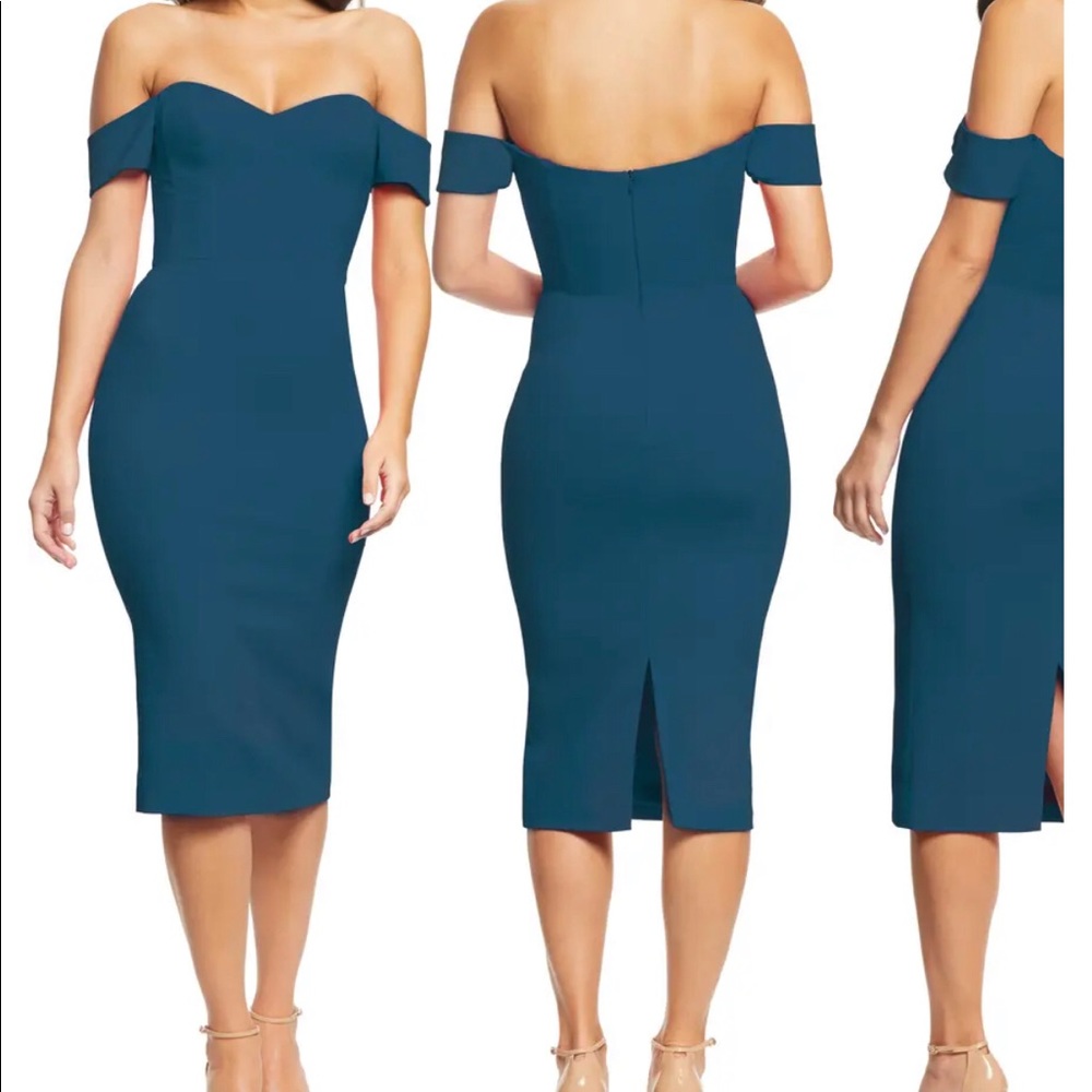 Dress the Population Bailey Off the Shoulder Midi Dress